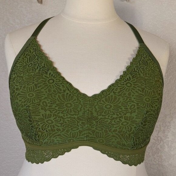 Auden XXL Bralette Lightly Lined Racerback Olive Green - Picture 1 of 4